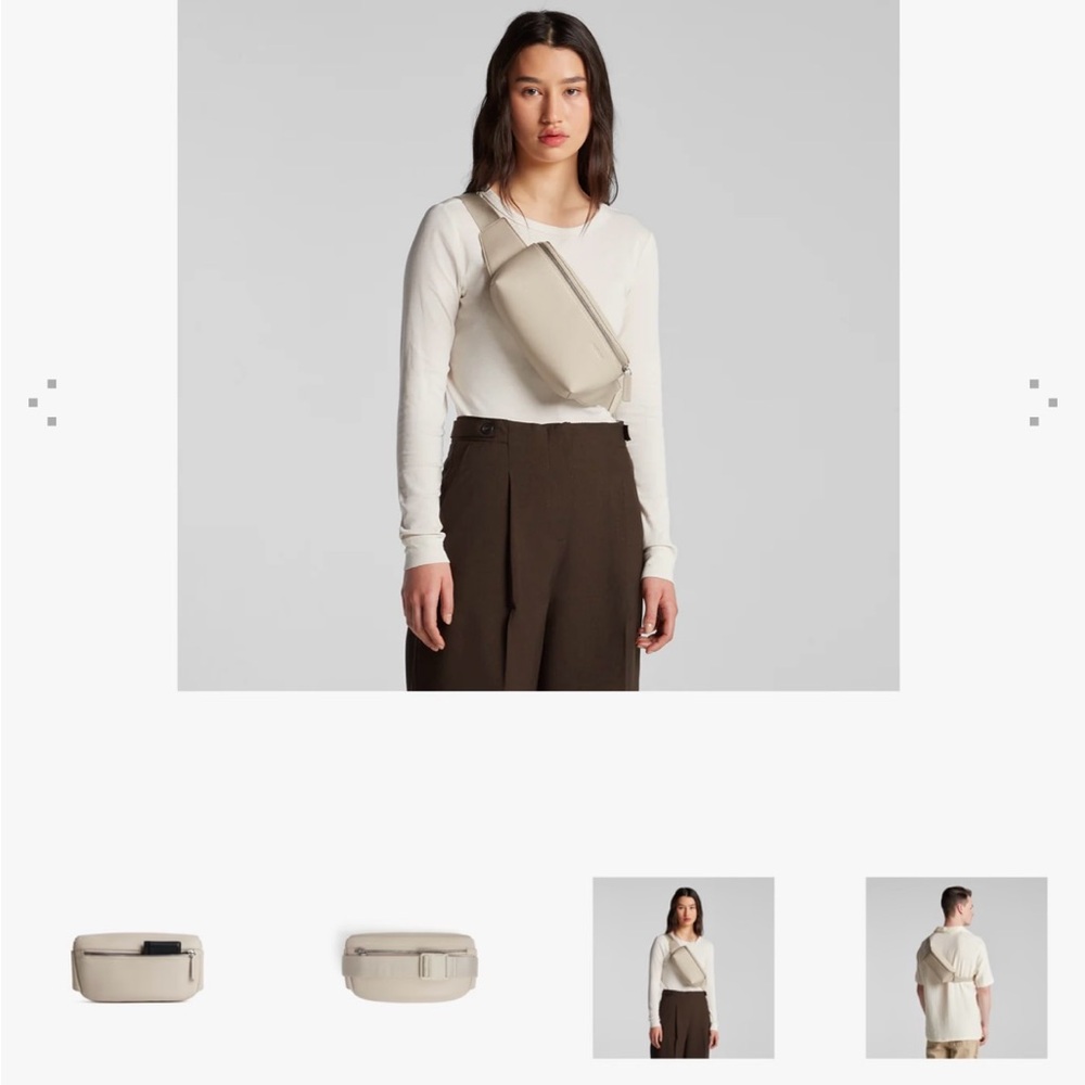 Monos Ivory Vegan Leather Crossbody Sling Bag